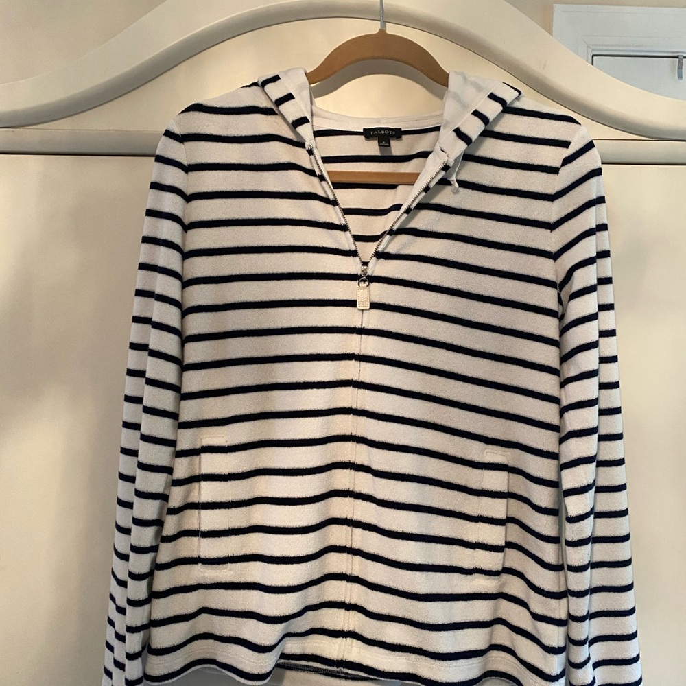 Talbots Navy and White Striped Jacket
Nautical Classic